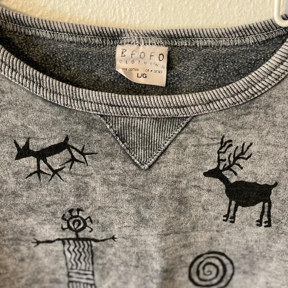 Women’s Large comfy BFOFO hieroglyphic 90’s oversized vintage sweatshirt